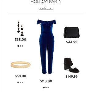 adelyn rae off the shoulder velvet jumpsuit